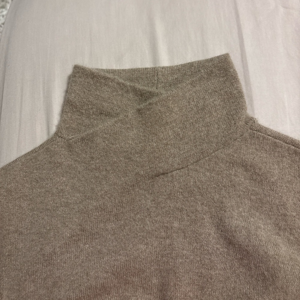 Ralph Lauren 100% Cashmere Turtleneck Sweater Dress Midi Long Sleeve Tan Brown - Picture 4 of 10